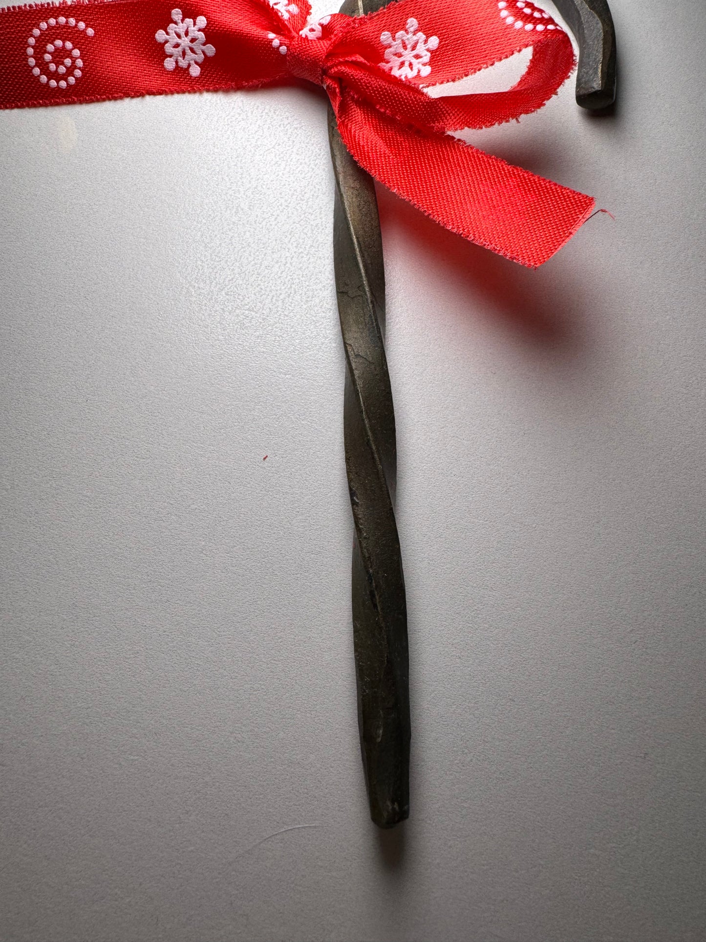 Hand-Forged Steel Candy Cane Ornaments by Amish Blacksmith - Rustic Charm for Farm, Ranch, Barn, Homestead, or Christmas Holiday Decor
