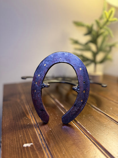 Hand-Forged Steel Christmas Tree by Amish Blacksmith - Horseshoe Accent, Rustic Charm for Farm, Ranch, Barn, or Homestead Holiday Decor