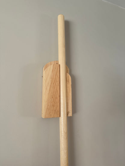 Wall Mount Broom Holder - Handcrafted Corn Broom Storage for Farmhouse & Rustic Home | Laundry Room and Kitchen Organization | Made in USA