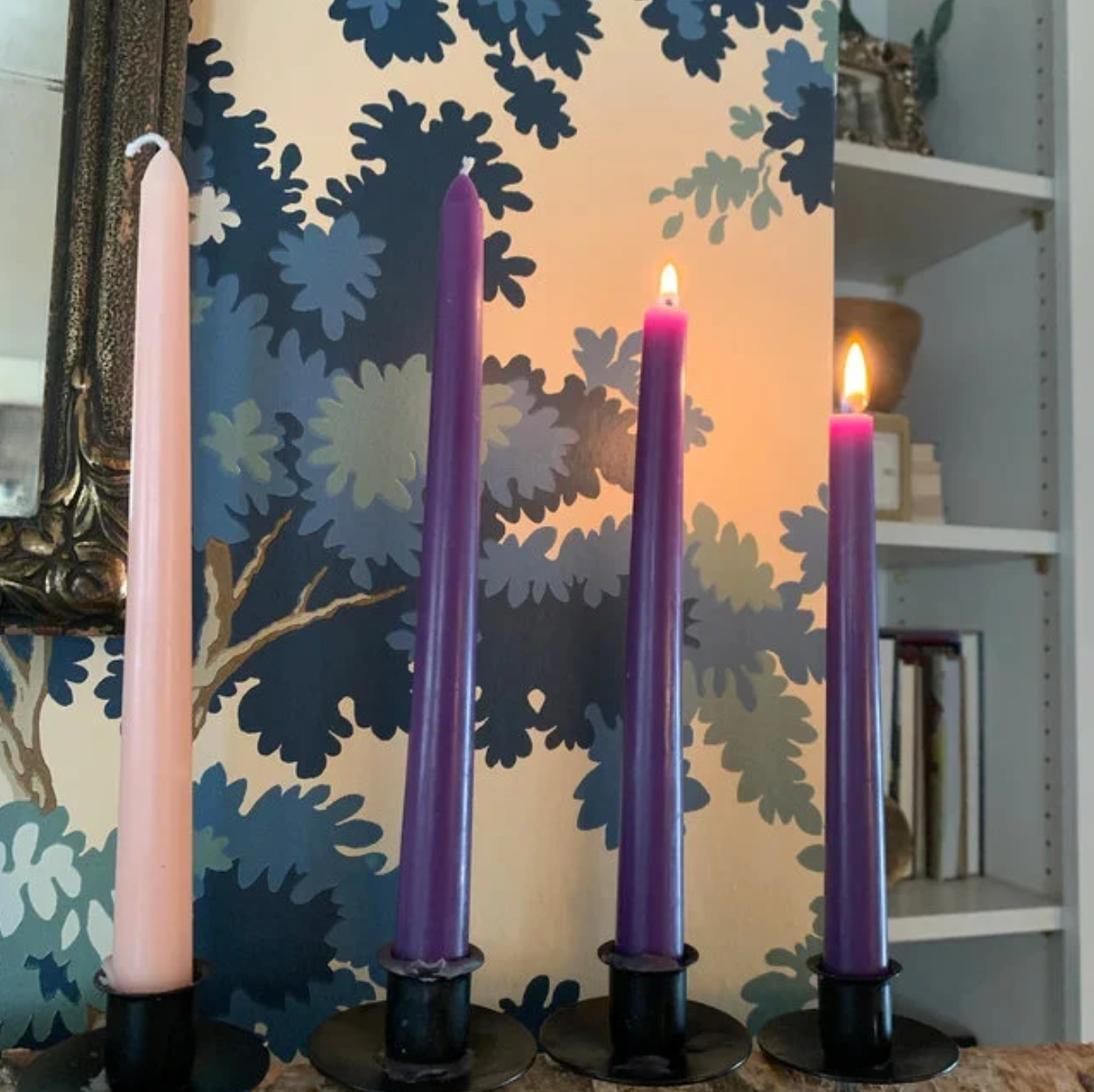 Taper & Pillar Candle Holder with Spike - Standard size taper candle - Amish made - Wrought Iron
