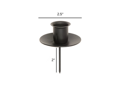 Taper & Pillar Candle Holder with Spike - Standard size taper candle - Amish made - Wrought Iron