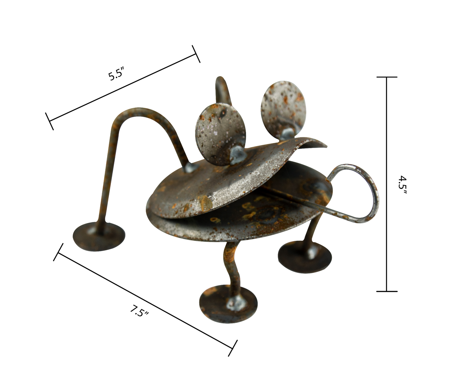 Rusty Metal Frog - Lawn Ornament - Amish made