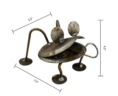 Rusty Metal Frog - Lawn Ornament - Amish made