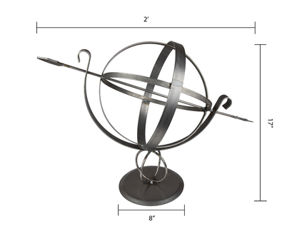 Wrought Iron 12" Armillary Globe Table Top- Amish Made