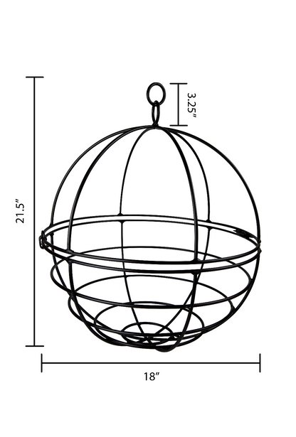 Hanging Wire Basket Plant Hanger - 18" - wrought iron - amish made