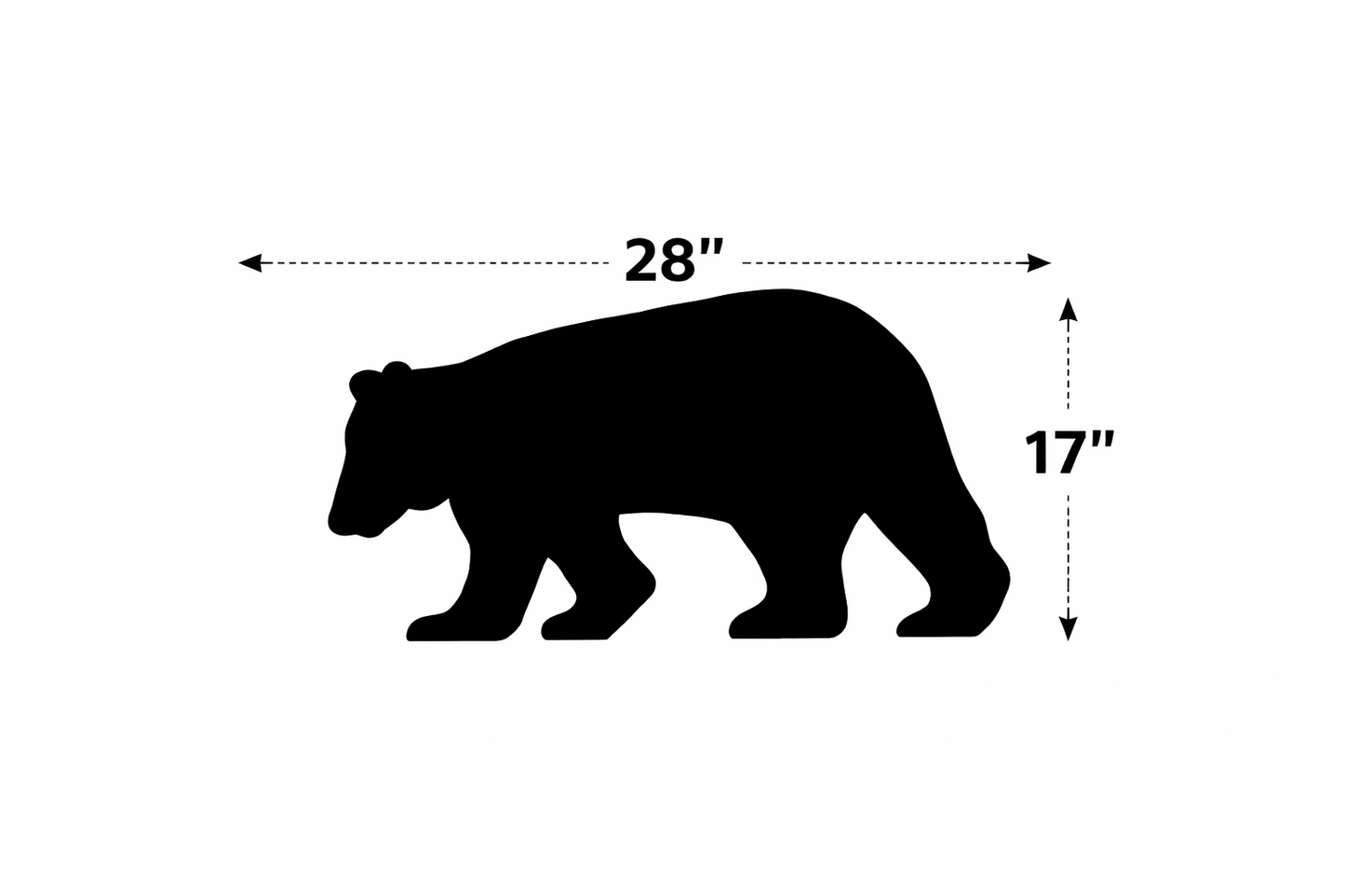 Walking Bear Silhouette Outdoor Decor, Small and Large Size – UV Resistant Azek Trim – Weatherproof Rustic Wildlife Lawn Art - Amish Made