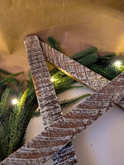 Rustic Wooden Star – Handmade Amish Christmas Decor, Wood lathe, 24 inch