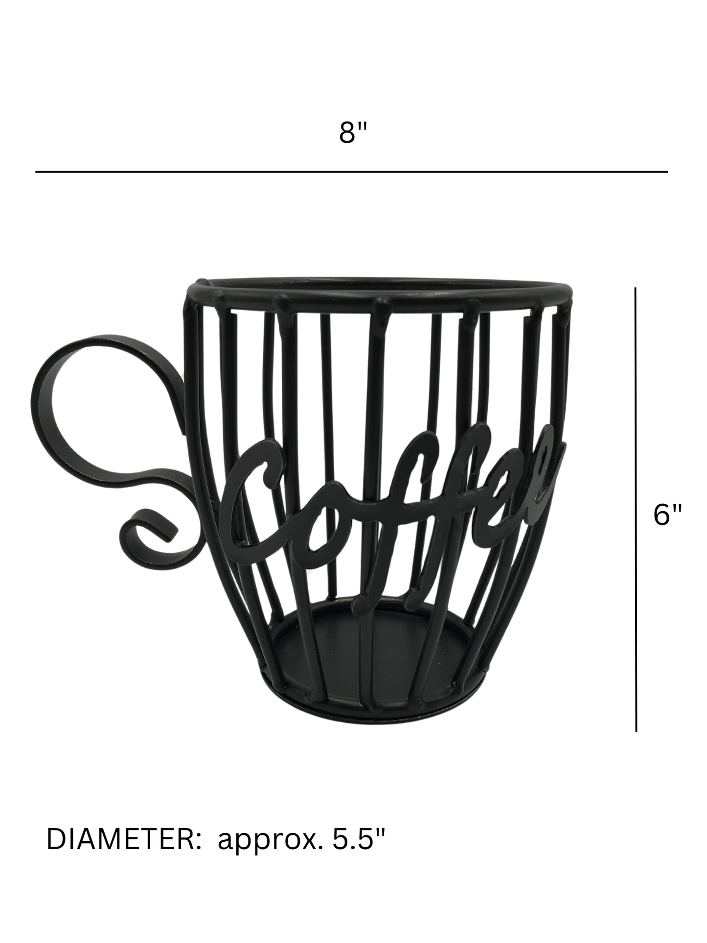 Wrought Iron Black Coffee Mug - Keurig K Cup Holder - Holds up to 16 cups - Amish Made