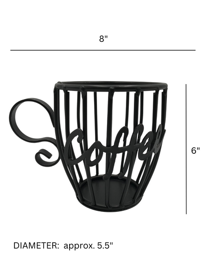 Wrought Iron Black Coffee Mug - Keurig K Cup Holder - Holds up to 16 cups - Amish Made