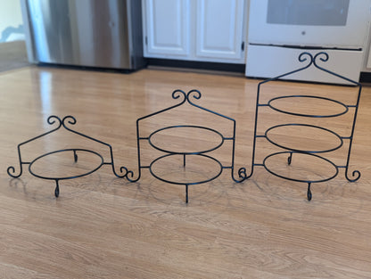 Black Wrought Iron Single Pie Plate holder stand - Holds standard 9" pie plate