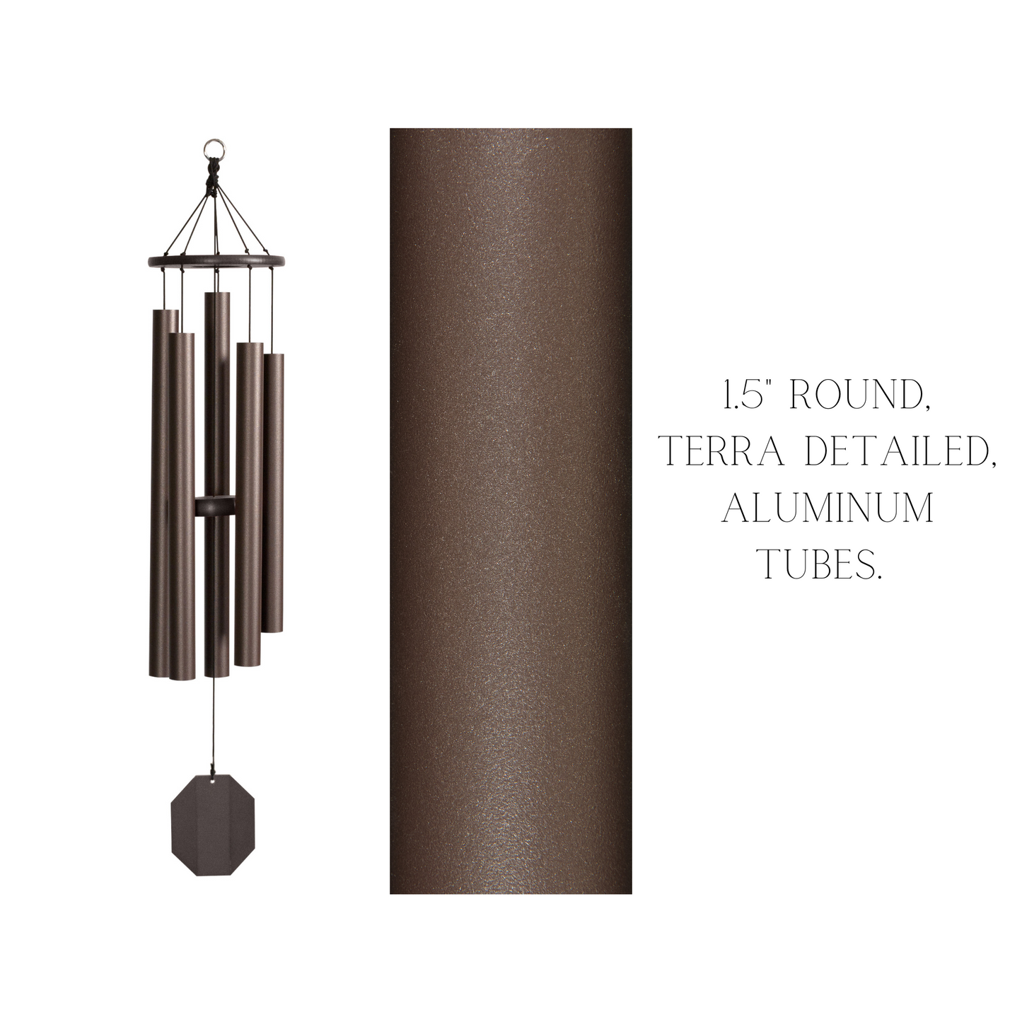Large Wind Chimes - 1.5" round Aluminum Tubes - various sizes - Amish made