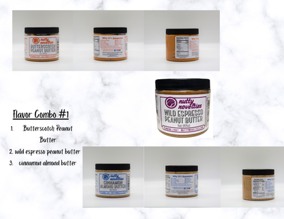 Peanut Butter and other various Nut Butters - 8 oz (pack of 3) - All Natural ingredients - Vegan & Gluten Free options - small batch - made in PA