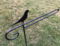 Amish Handmade Wrought Iron Bird Flag Holder - Heavy Duty - Holds 13" flag - 36" above the ground