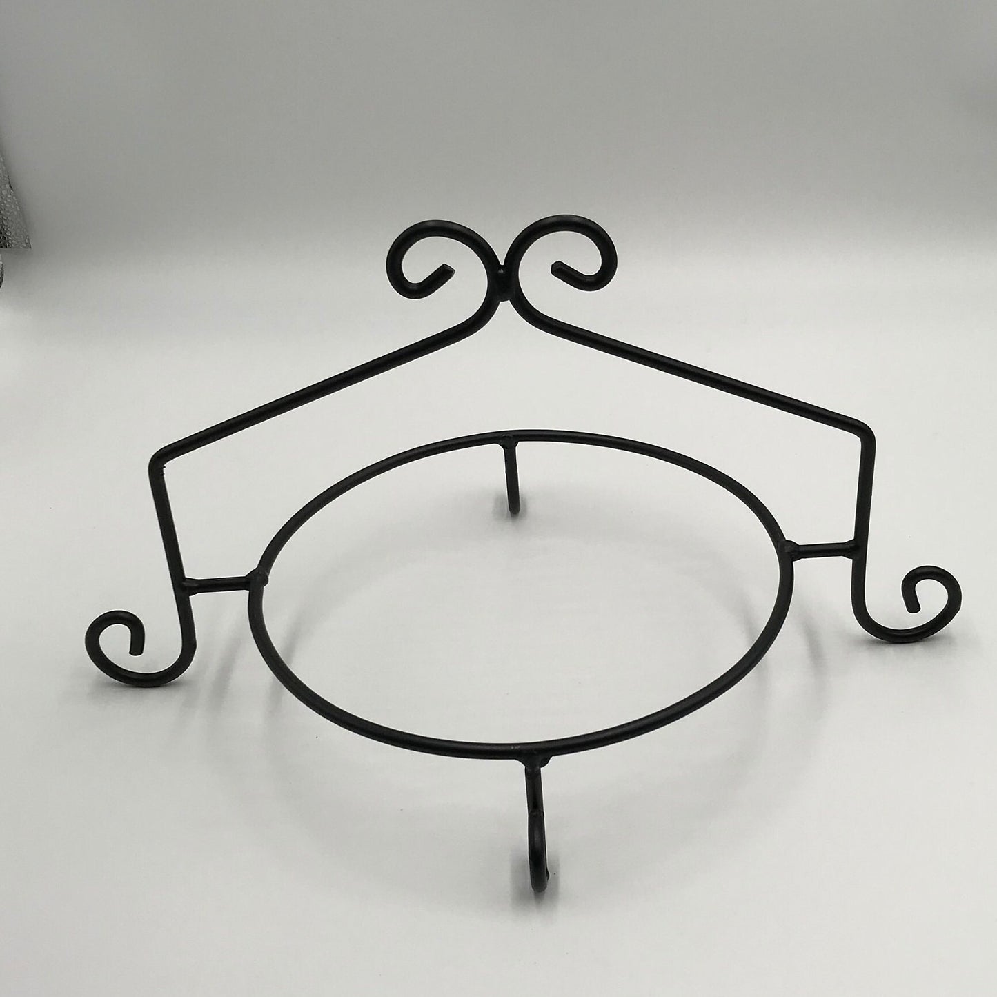 Black Wrought Iron Single Pie Plate holder stand - Holds standard 9" pie plate