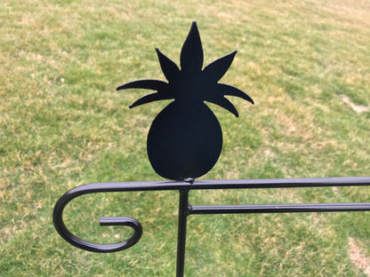 Flag Holder Stand - various designs - Powder Coated Wrought Iron - 36" above the ground - Amish made