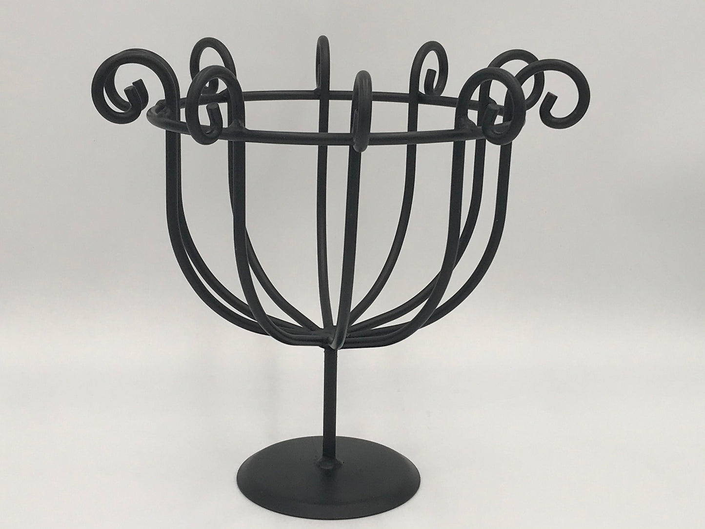 Black Wrought Iron Fruit Basket Stand - Amish made