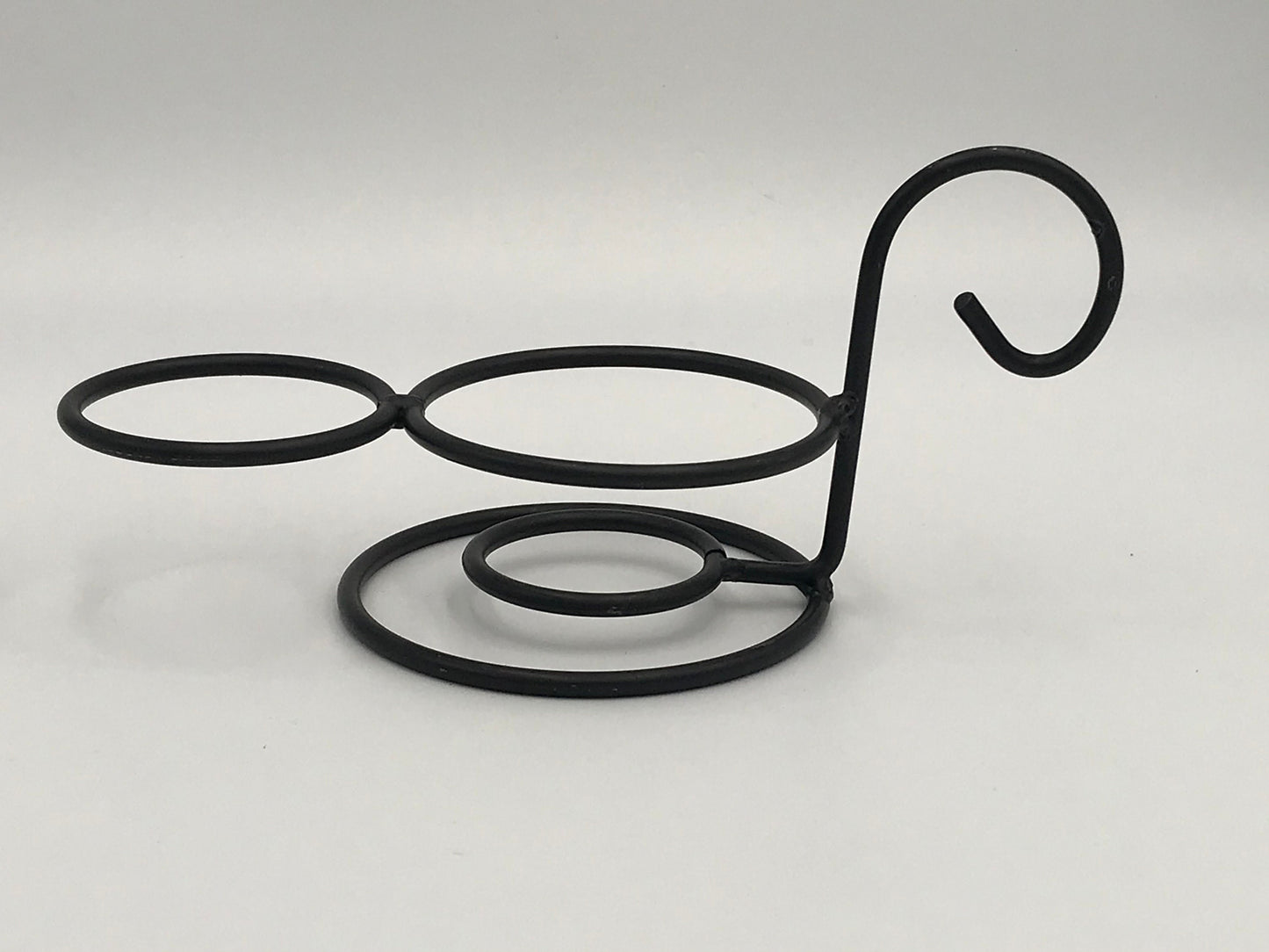 Amish Handmade Black Wrought Iron Jar Candle Stand & Lid Holder