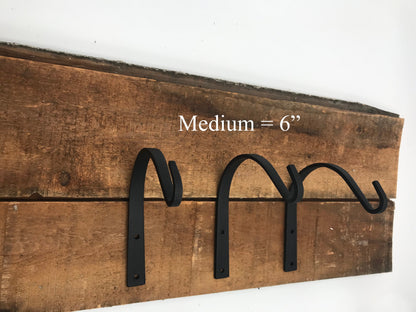 Amish Hand-Forged Arched Hook Plant Hanger - Small, Medium, Large