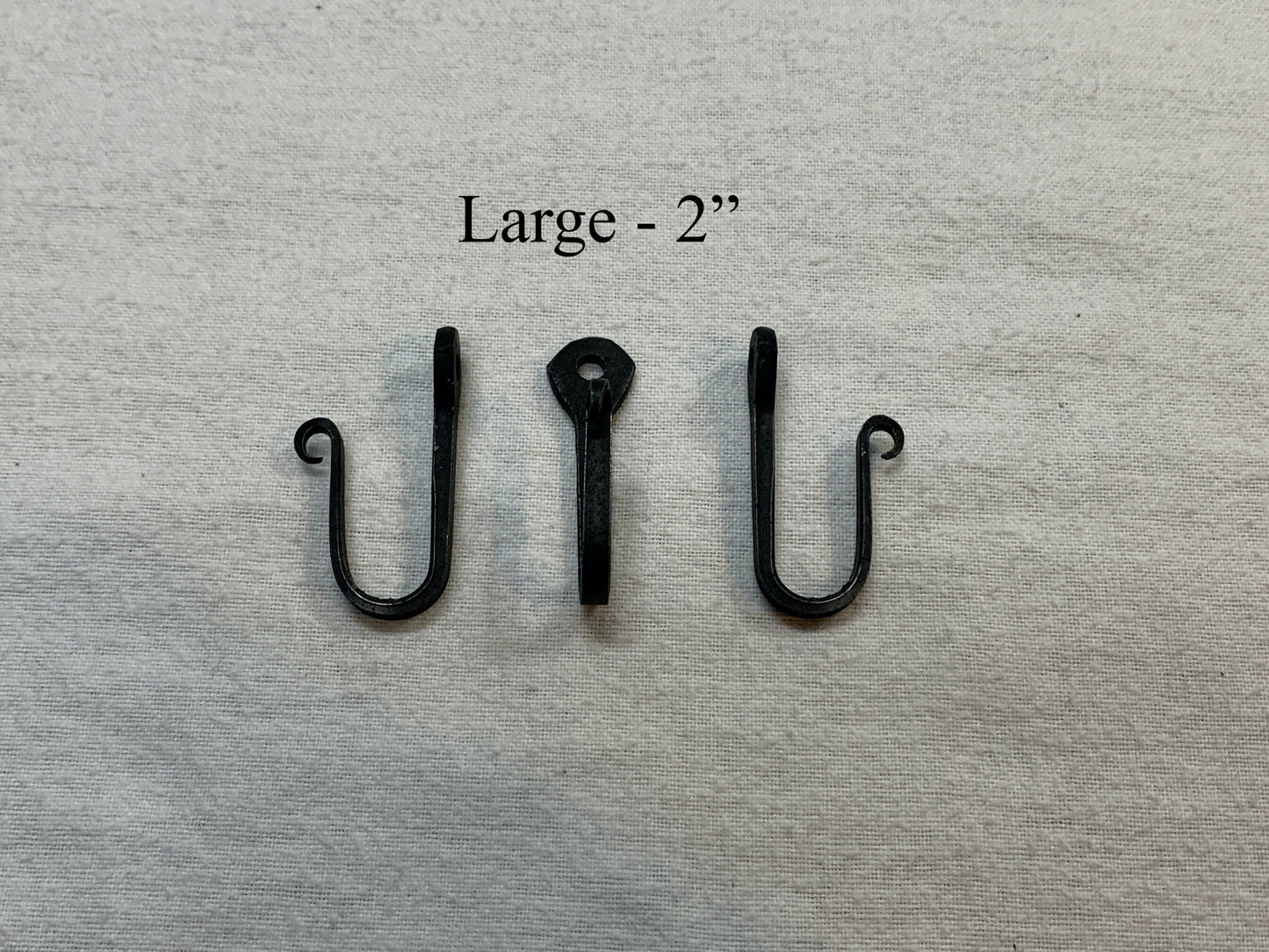 Wrought iron nail hooks - black hardware - small & large - Amish made