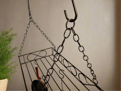 Wrought Iron Kitchen Pot Rack- Ceiling Mount- Amish Made