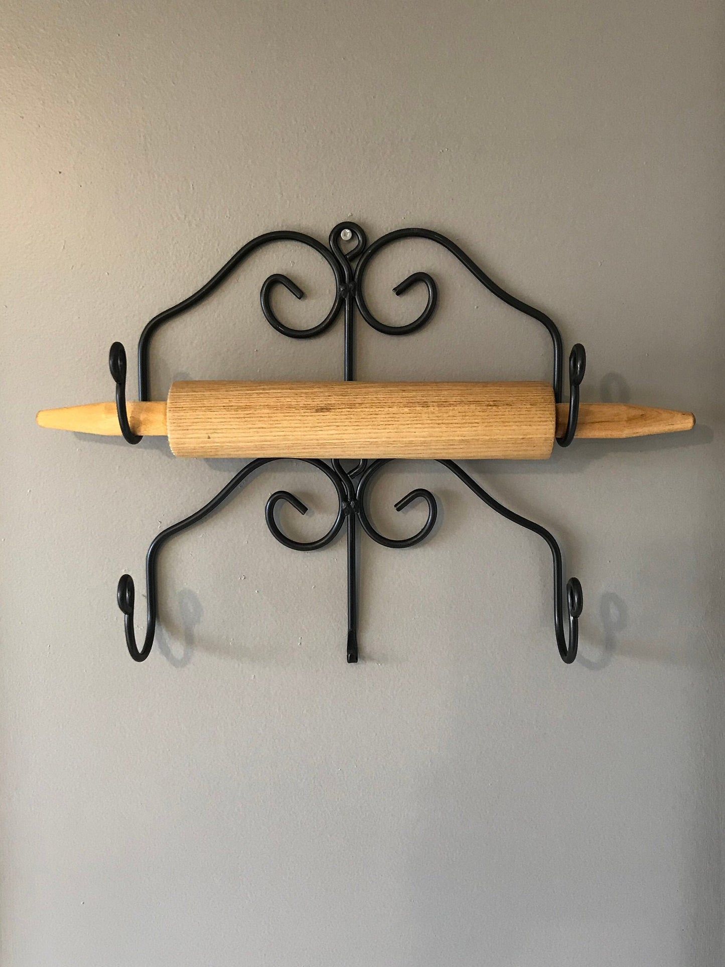 Wrought Iron Rolling Pin Holder- Amish Made