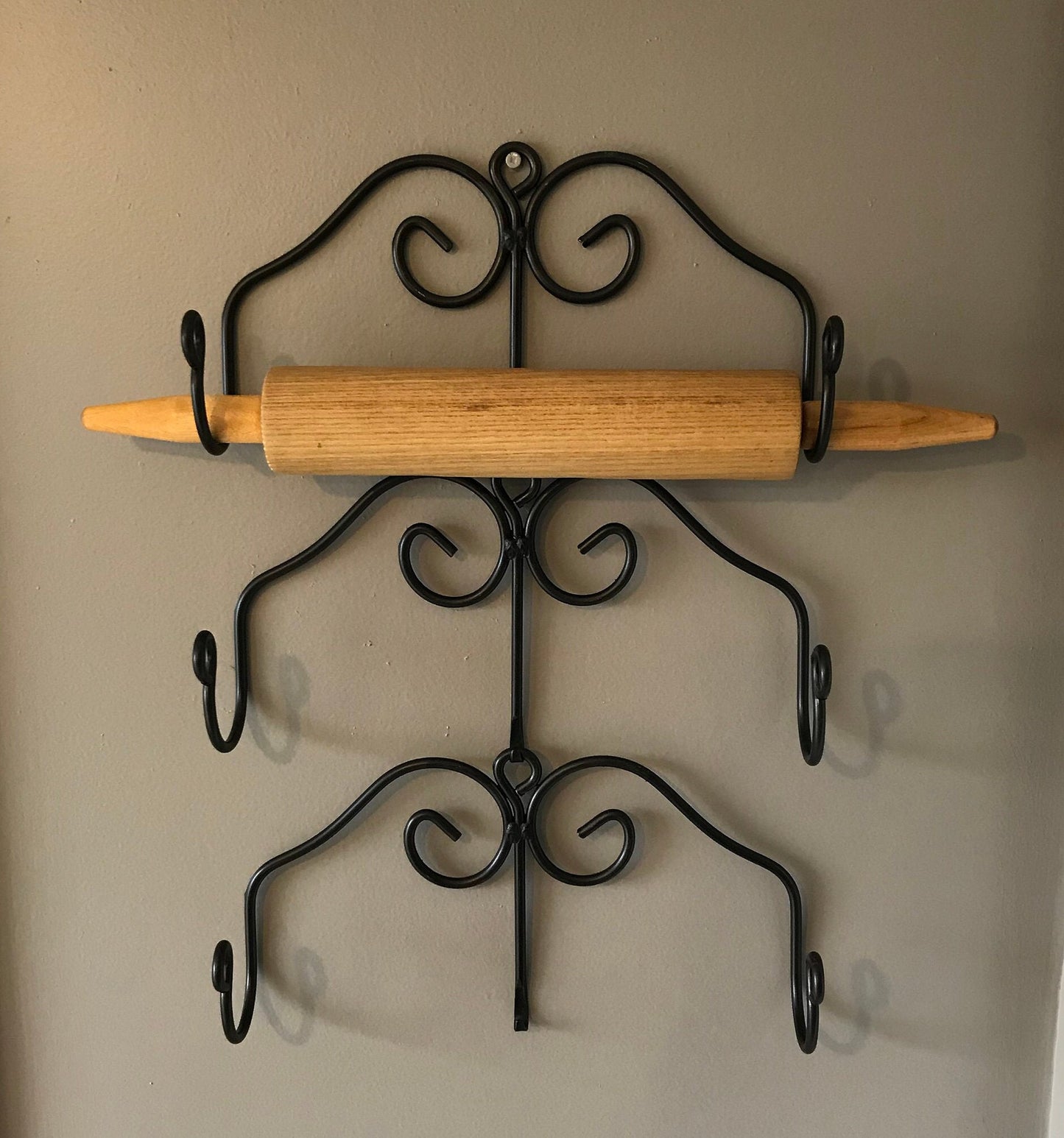 Wrought Iron Rolling Pin Holder- Amish Made