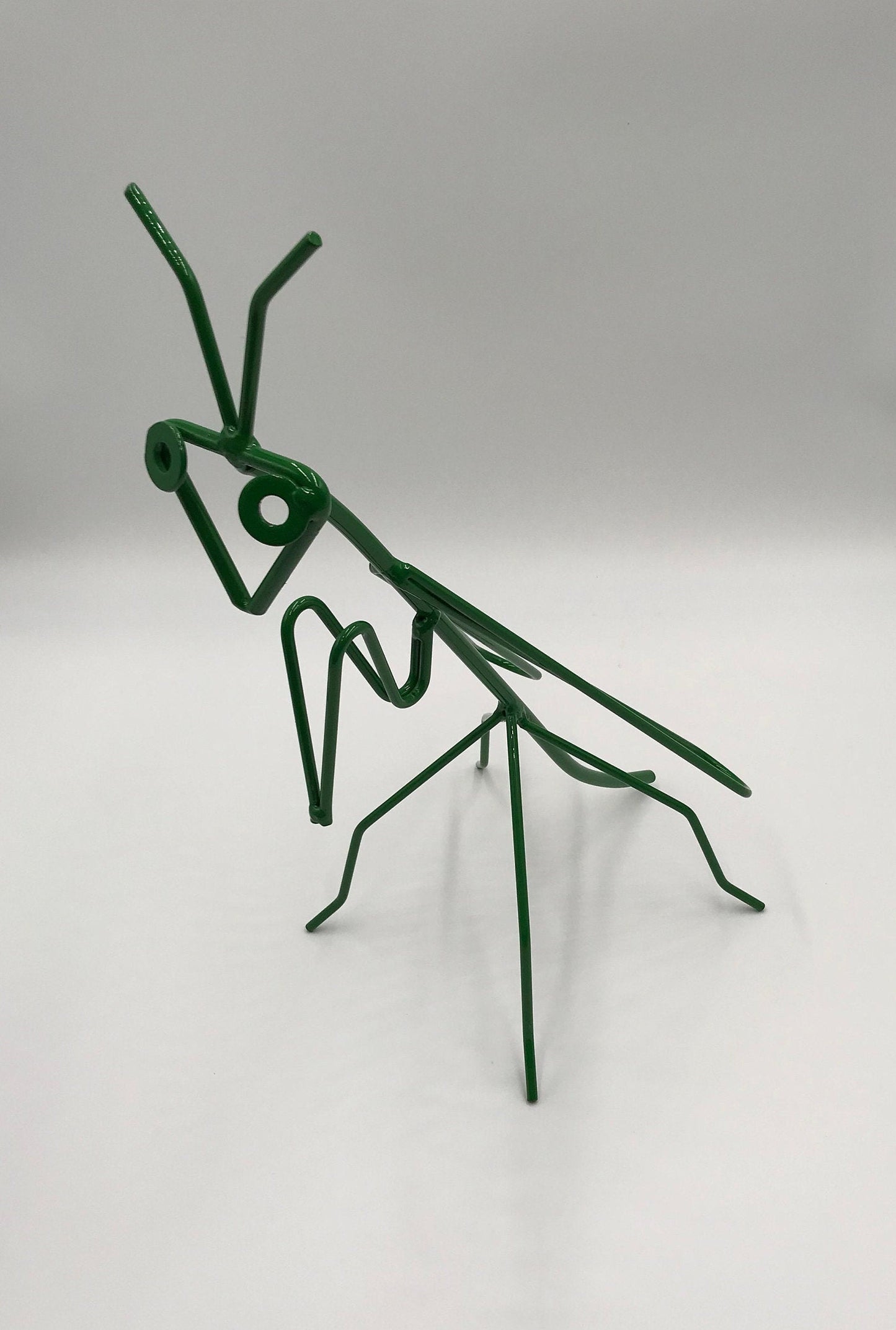 Praying Mantis Garden Decoration - Wrought Iron powder coated in green - amish made