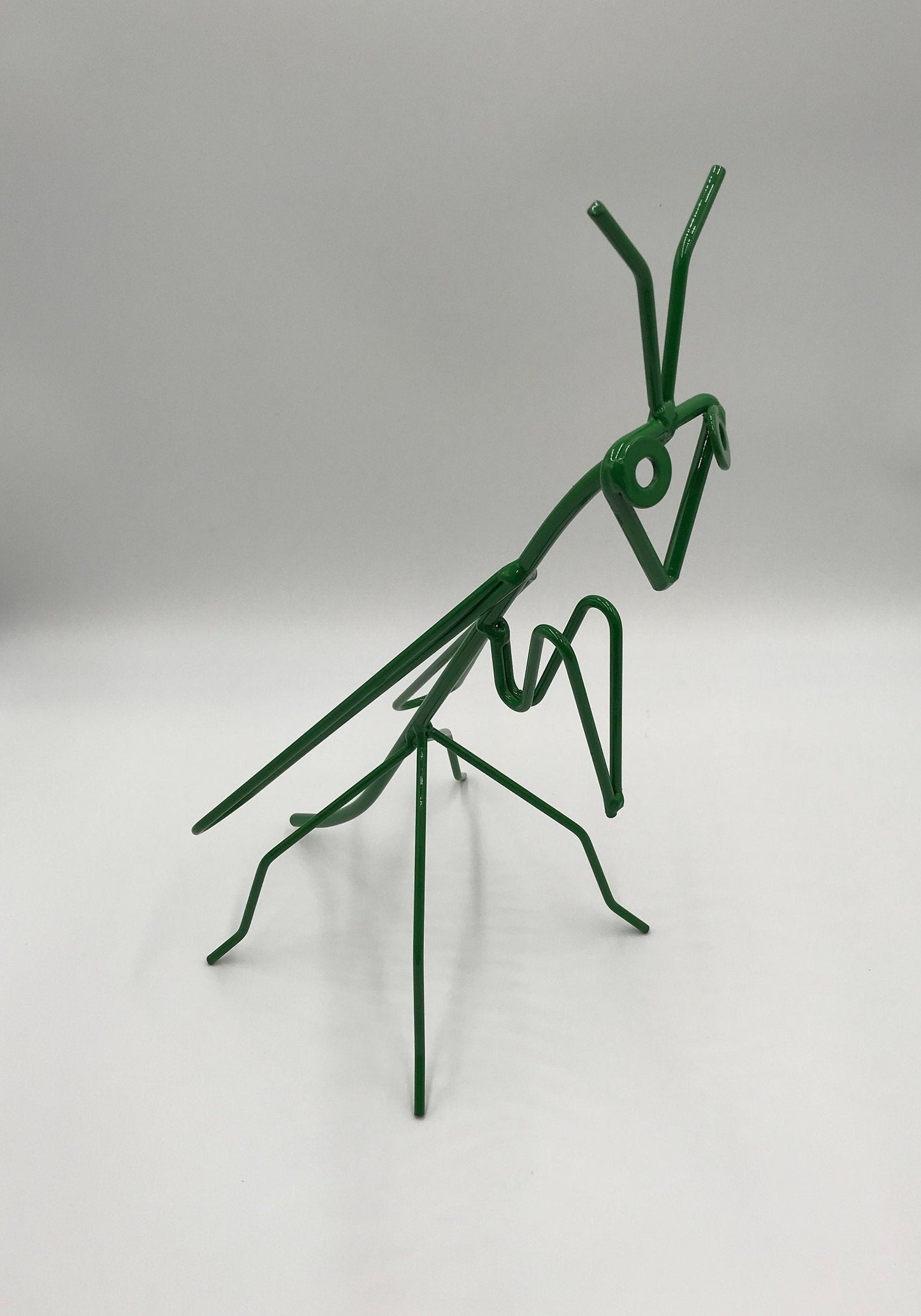 Praying Mantis Garden Decoration - Wrought Iron powder coated in green - amish made