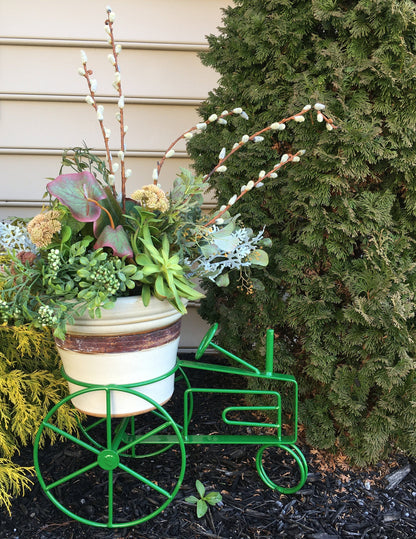 Tractor Flower planter - John Deere Green, CNH Case International Red, New Holland Blue - Powder Coated - amish made