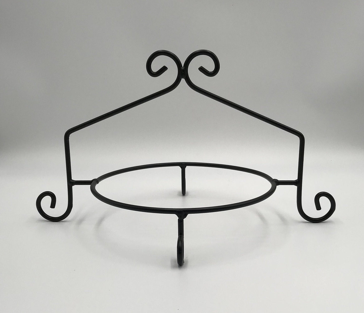 Black Wrought Iron Single Pie Plate holder stand - Holds standard 9" pie plate