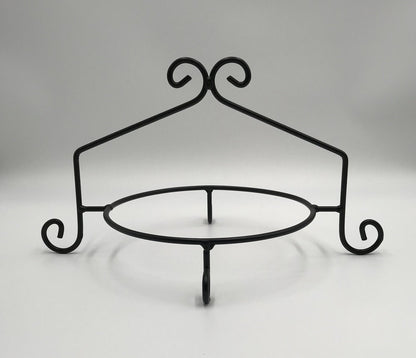 Black Wrought Iron Single Pie Plate holder stand - Holds standard 9" pie plate