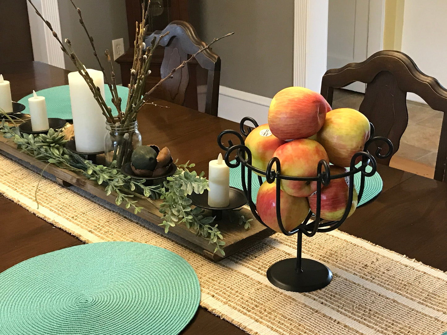 Black Wrought Iron Fruit Basket Stand - Amish made