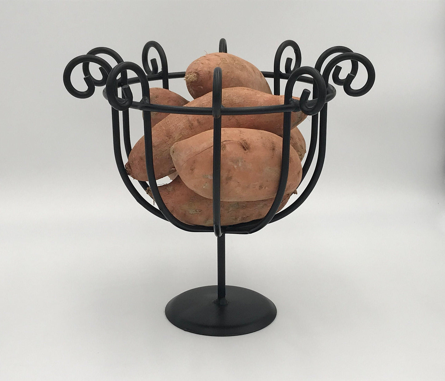 Black Wrought Iron Fruit Basket Stand - Amish made