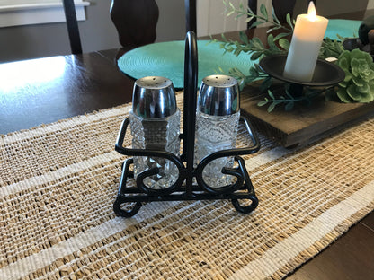 Wrought Iron Salt & Pepper Shaker Holder - Amish Made