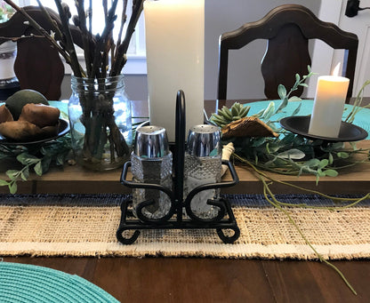 Wrought Iron Salt & Pepper Shaker Holder - Amish Made