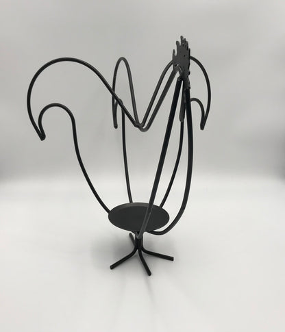 Wrought Iron Rooster Candle Holder - Small and Large- Amish Handmade