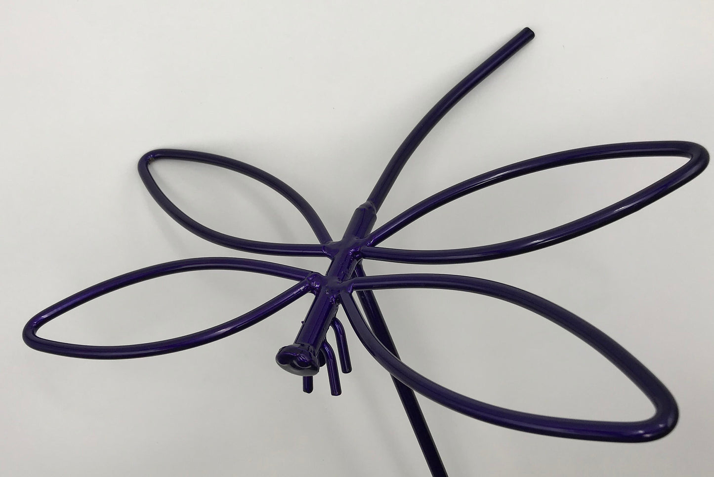 Dragonfly Lawn Ornament - Flowerbed or Garden - Powder Coated in Purple - Amish Made from wrought iron