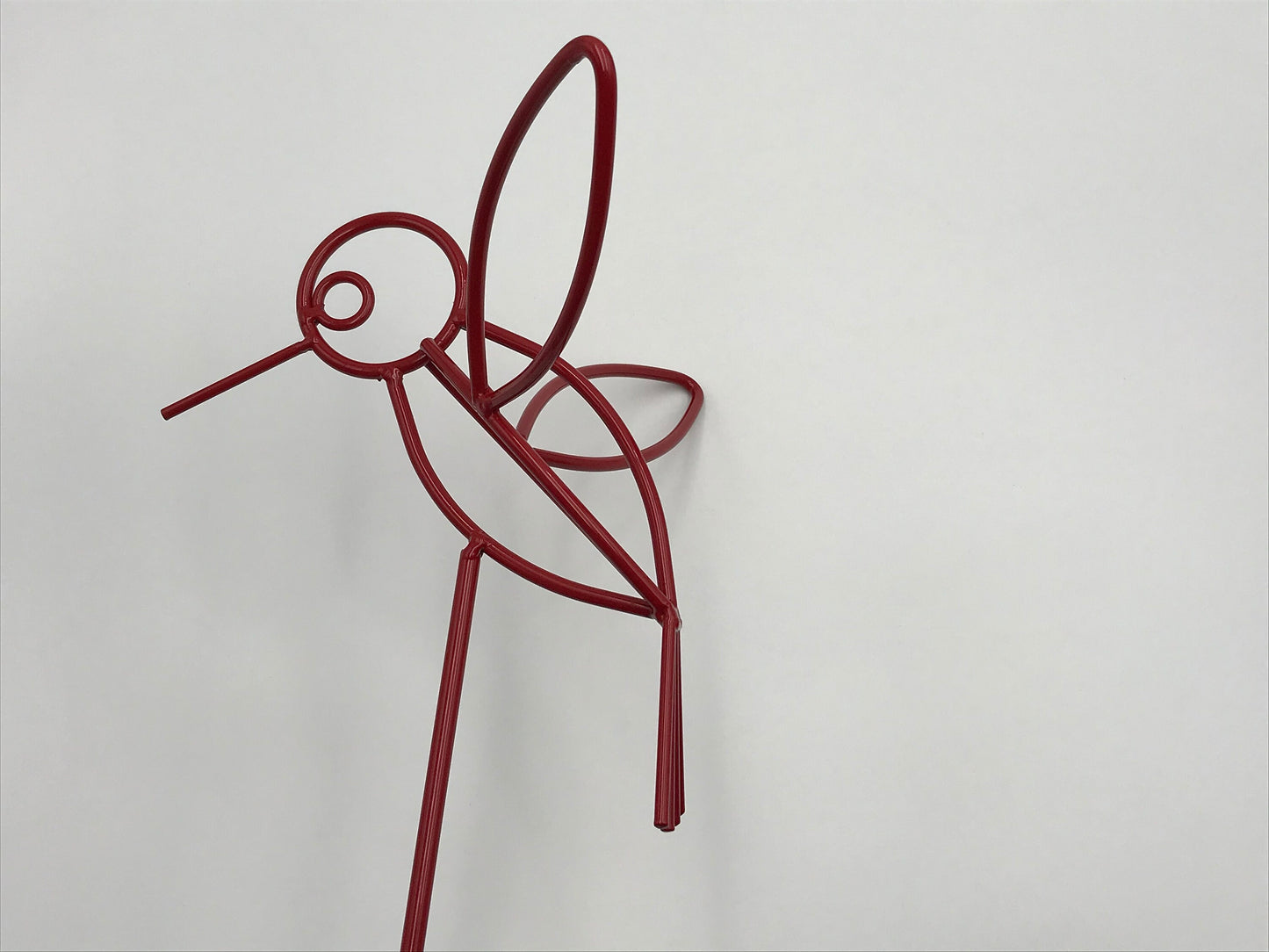 Hummingbird Lawn Ornament - Powder Coated in Red or Yellow - Amish made from wrought iron