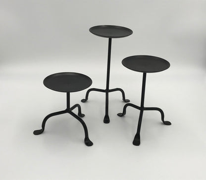 Black Wrought Iron Pillar Candle Stand - small, medium, & large - Amish made