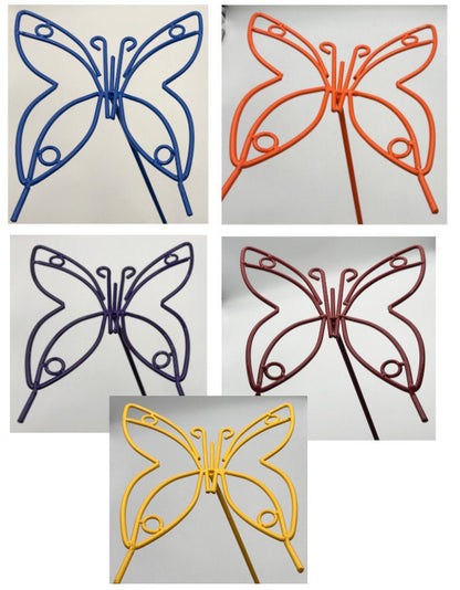 Butterfly Lawn Ornament - Powder Coated in Yellow, Blue, Purple, Red, Orange - Amish Made