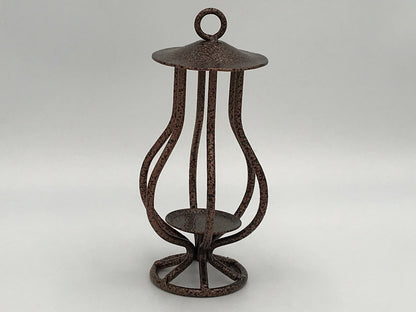 Wrought Iron Lantern Tea Light Holder Copper Powder Coated- Amish Made