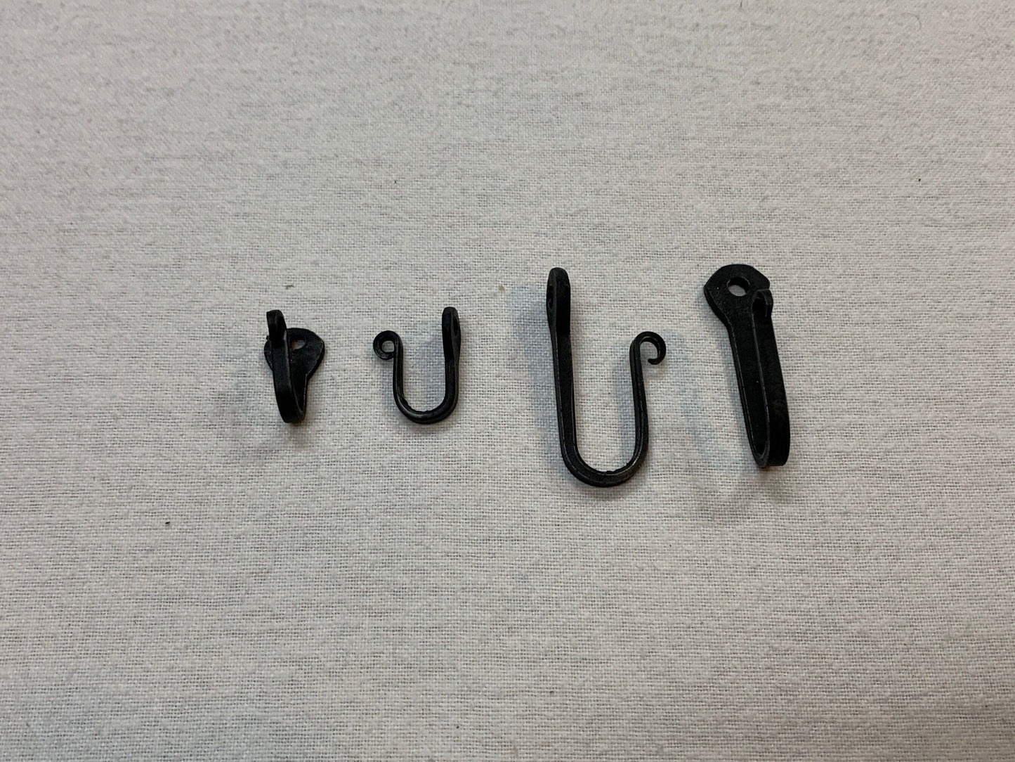 Wrought iron nail hooks - black hardware - small & large - Amish made