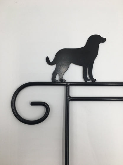 Dog Flag Holder Stand - Powder Coated - Wrought Iron - Amish made