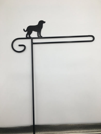 Dog Flag Holder Stand - Powder Coated - Wrought Iron - Amish made