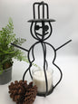 Snowman candle holder - jar candle - wrought iron - amish made