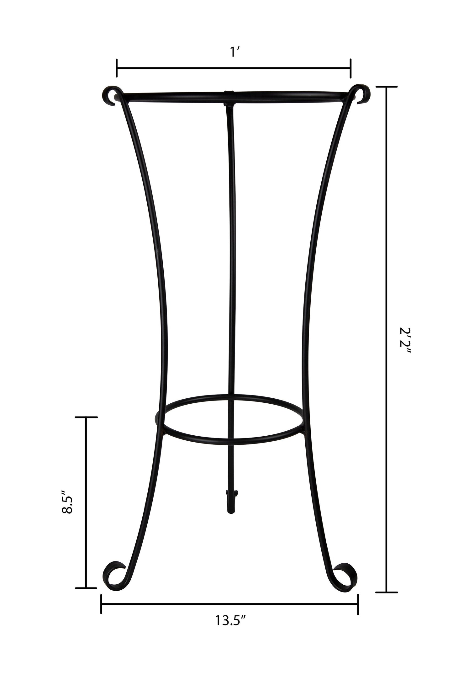 Pedestal Flower Pot Stand - Wrought Iron - 2 sizes - Amish made