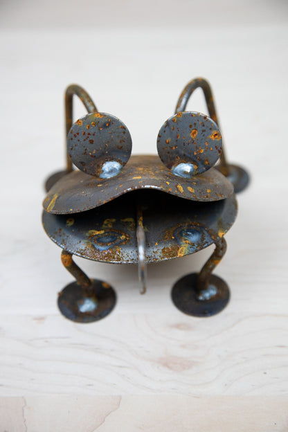 Rusty Metal Frog - Lawn Ornament - Amish made