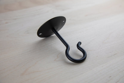 Rotating Swivel Ceiling Hook - Black Wrought Iron - Amish Handmade