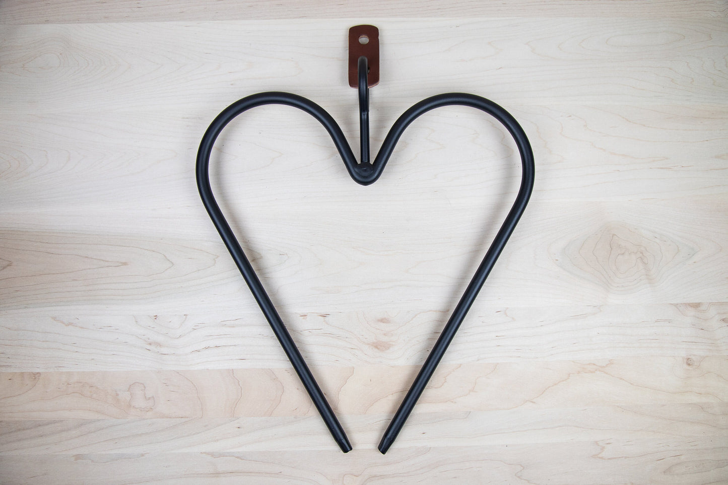 Heart Shaped Dinner Bell Chime - Black Wrought Iron - Small & large size - Amish made