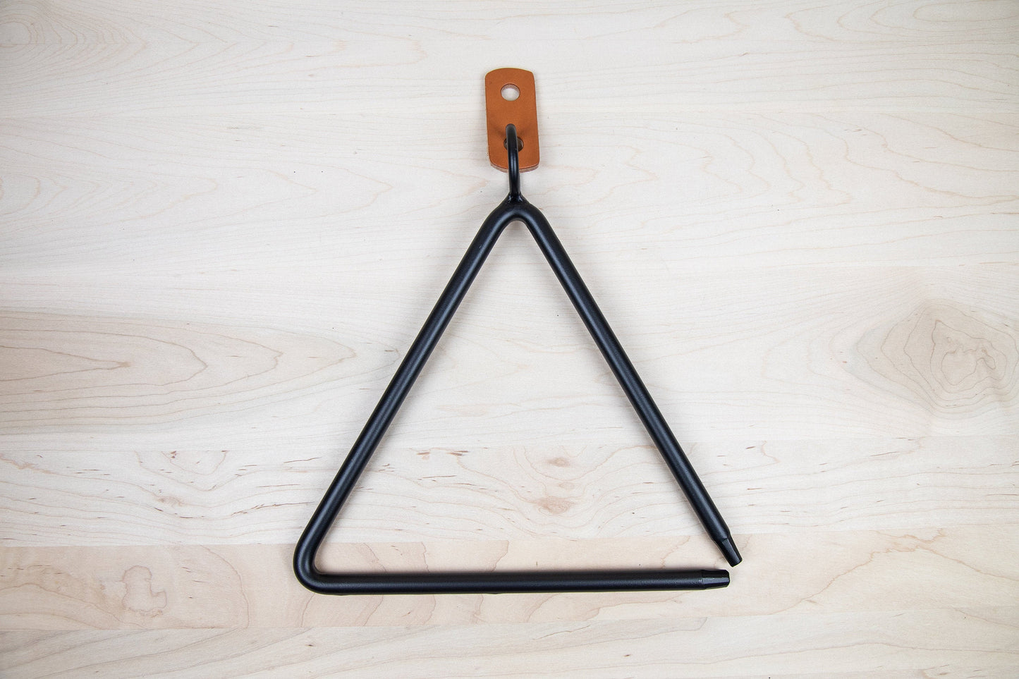 Triangle Dinner Bell Gong - Black Wrought Iron Metal - Amish Handmade in USA